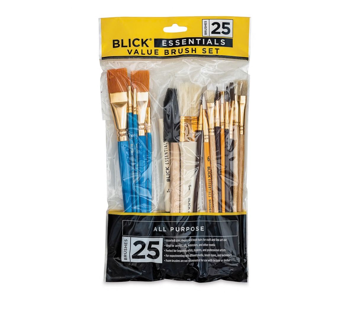 Black Golden Acrylics + 25 Blick Value Brush Set