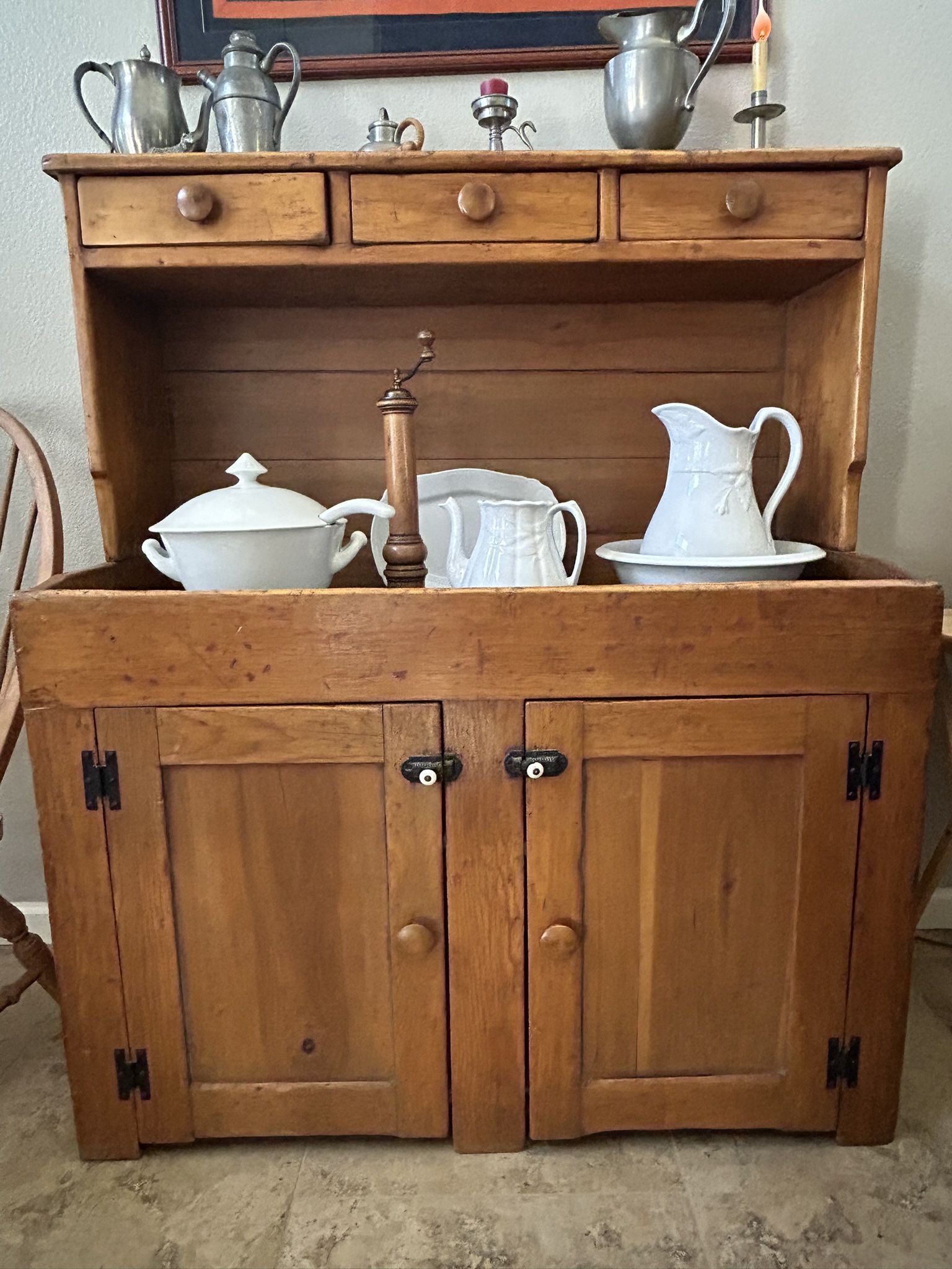 Solid Maple Primitive Antique Dry Sink