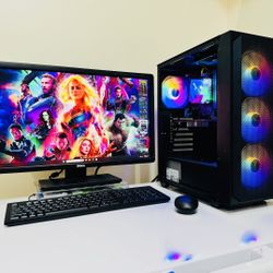 NEW DELL Gaming PC 8 Core I7 CPU @3,6 GHz. NVIDIA GTX 750TI. 128GB SSD / 500GB HDD, 16G RAM. WIFI. USB 3. 460W PSU. 23” Monitor/Keyb,Mouse. Win11 Pro