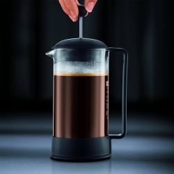 Bodum 34 oz Brazil French Press Coffee Maker, High-Heat Borosilicate Glass, Black