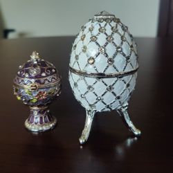 Crystal Jewelry Box White Egg Plays Music
