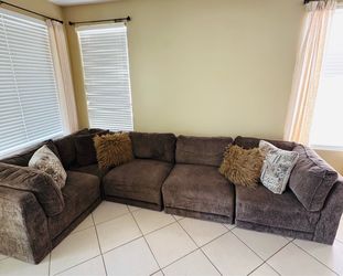 Chocolate brown modular couch