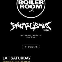 Brutalismus 3000 Boiler room LA Saturday 9/20 