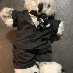 Build A Bear 15" Plush Hedwig The Spotted Snow Owl With Rotating Head Tuxedo