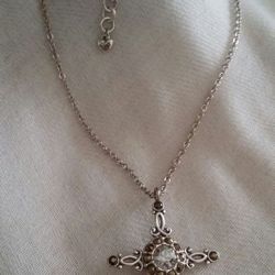 Silver Reversible Cross Necklace by Brighton