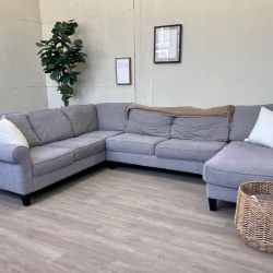 WE DELIVER! 🚚 - Boston Interiors Light Gray Modern U Sectional Couch with Chaise