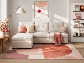 NJ Linsy Home RUBIK III 3 SEATS WITH OTTOMAN ,WHITE
