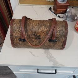 Wood Framed Vintage Handbag