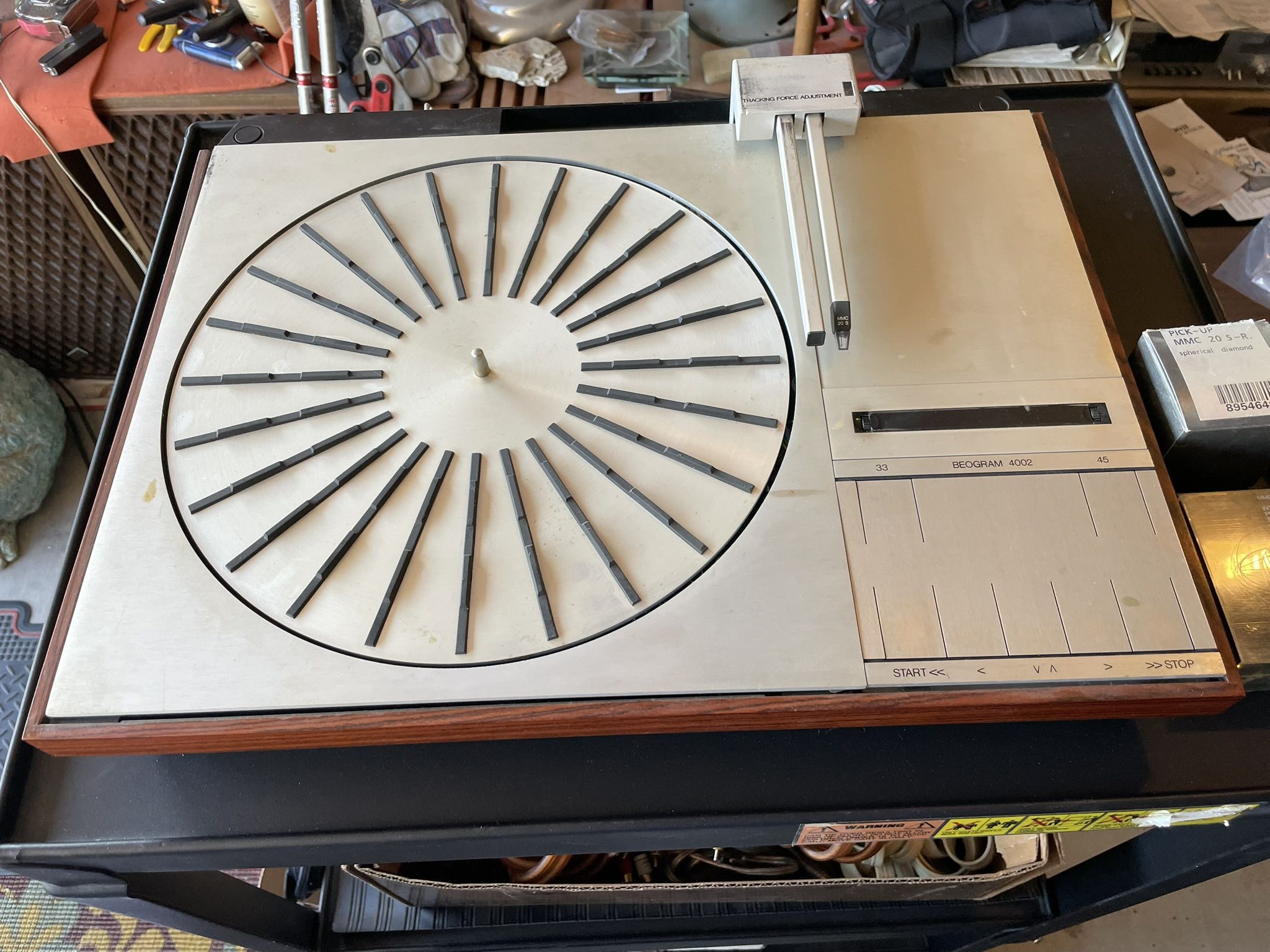 B&O Bang & Olufsen Beogram 4002 Turntable Dust Cover 2 Cartridges Manual