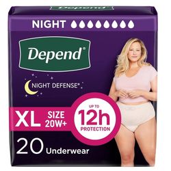 Depend Women’s Night Defense XL