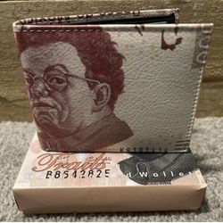 New Mens Wallet Hand Crafted Leather Bi-fold Mexican Money Printed Gift Boxed