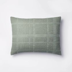 Standard Waffle Matelasse Quilt Sham Light Teal Green - Threshold™ OEKO-TEX NWT
