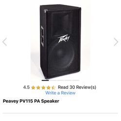 2 Peavey PV115 PA Speaker ( Great Condition) DJs Favorite 