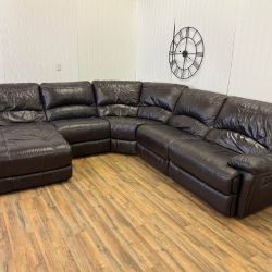Leather electric recliner sectional couch Delivery available