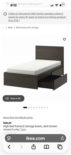 IKEA Twin Platform Beds (2)  w/ mattresses