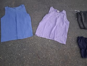 2 Sleeveless Tank Tops Blue and Lavender