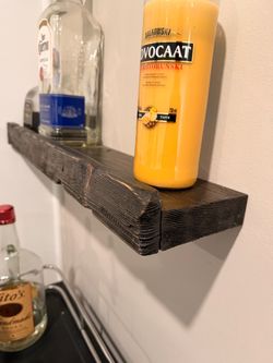 Bar shelves custom made real wood
