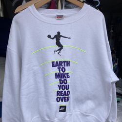 Vintage 90s NIKE Earth To Mike White Graphic Print Pullover Sweater Jordan