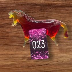Amberina Glass Horse Glows