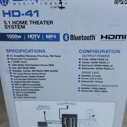 Home theater system with Bluetooth $220