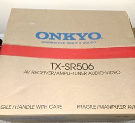 Onkyo TX-SR506, which is a 7.1-channel AV home theater receiver. Released around 2008, it was designed as an "entry-level" model that offered high-def