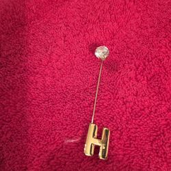 Vintage Stick Pin With CZ And Letter H