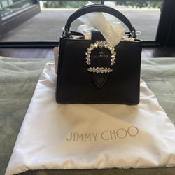 Jimmy Choo , CHERISI TOPHANDLE | U OSGL | 259 BLACK SOFT GRAINY LEATHER.