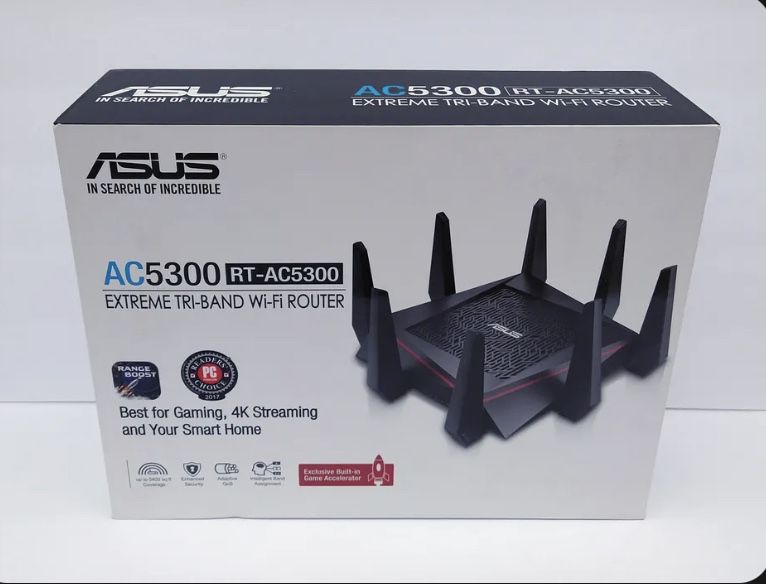 ASUS RT-AC5300 Extreme Tri-Band Wi-Fi Wireless Router in Box with Accessories 