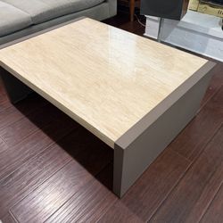 ARTISTICA Genuine Marble And Wood Designer Coffee Table Rectangular