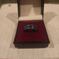 Turquoise and silver ring.