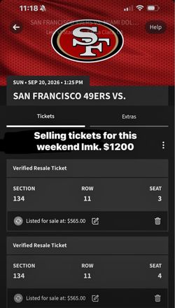 SF 49ers vs Miami Dolphins Game Tickets