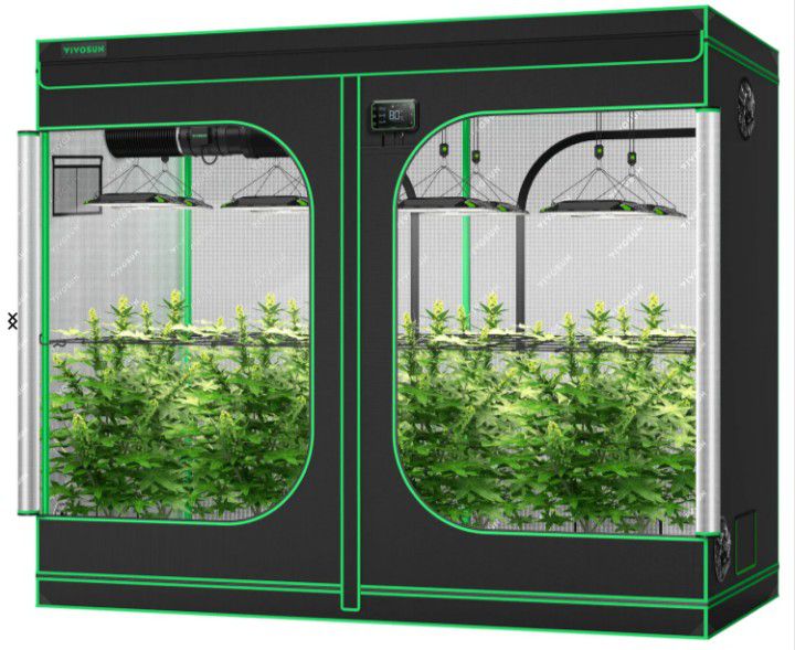 2door Grow Tent  With 2 Fans 4 Vent Fans And A Light