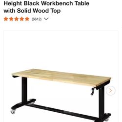 Husky 62” Wood Top Adjustable Work Table