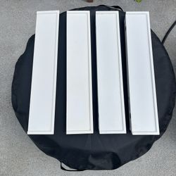 Three White Wood Floating Shelves