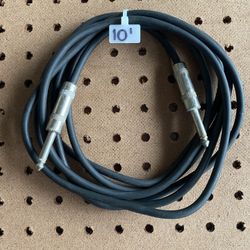 Instrumental Cable 1/4” TS (Jack) to 1/4” TS (Jack) 10 Feet 