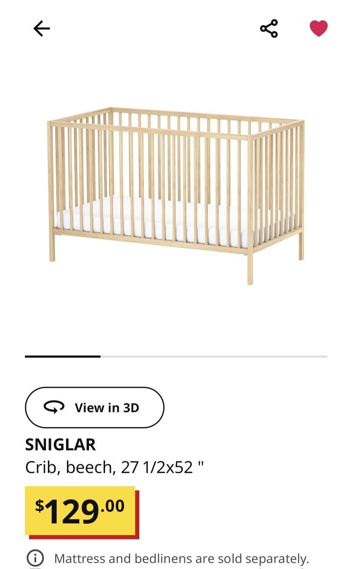 IKEA Baby Crib SNIGLAR