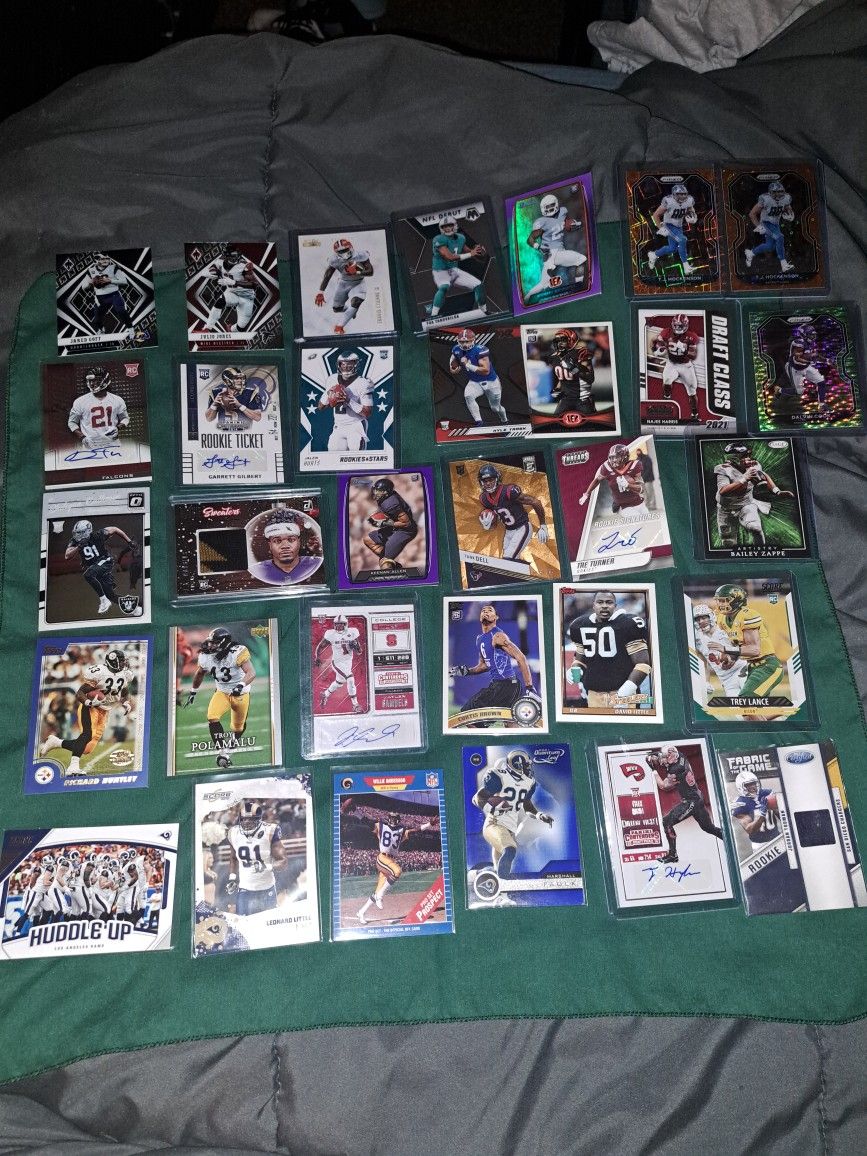 Huge NFL Card Lot Autographs Rookies Inserts Prizm Pulsar