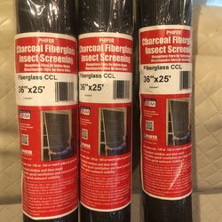 Brand New/never Opened Charcoal Fiberglass Insect Screen 36”x25’