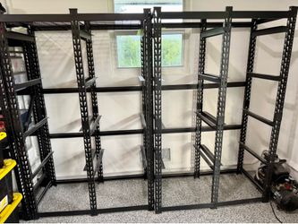 Husky 10 Tote Heavy Duty Metal Storage Racks Garage Shelving  Set of 2