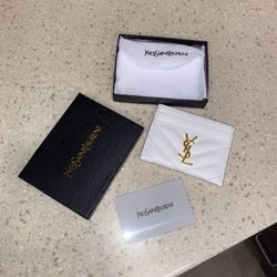 YSL Monogram Card Case in Grained Leather 