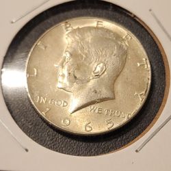1965 Half Dollar 90% Silver W / Errors