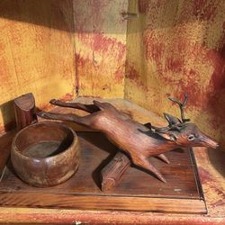 Make this “deer” to your heart; Vintage Handcarved Very Primitive Prison Art : 