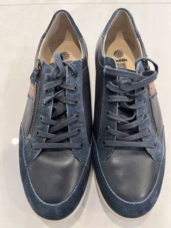 Men Leather Shoes, Blue US Size 11