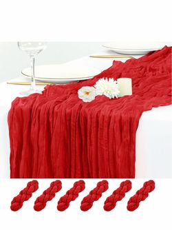 6-Pack Cheesecloth Table Runners.  Colors: Red, Hot Pink
