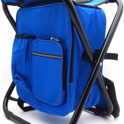 Portable Folding Camping Fishing Chair Stool Travel Backpack Beach Bag（dark blue）