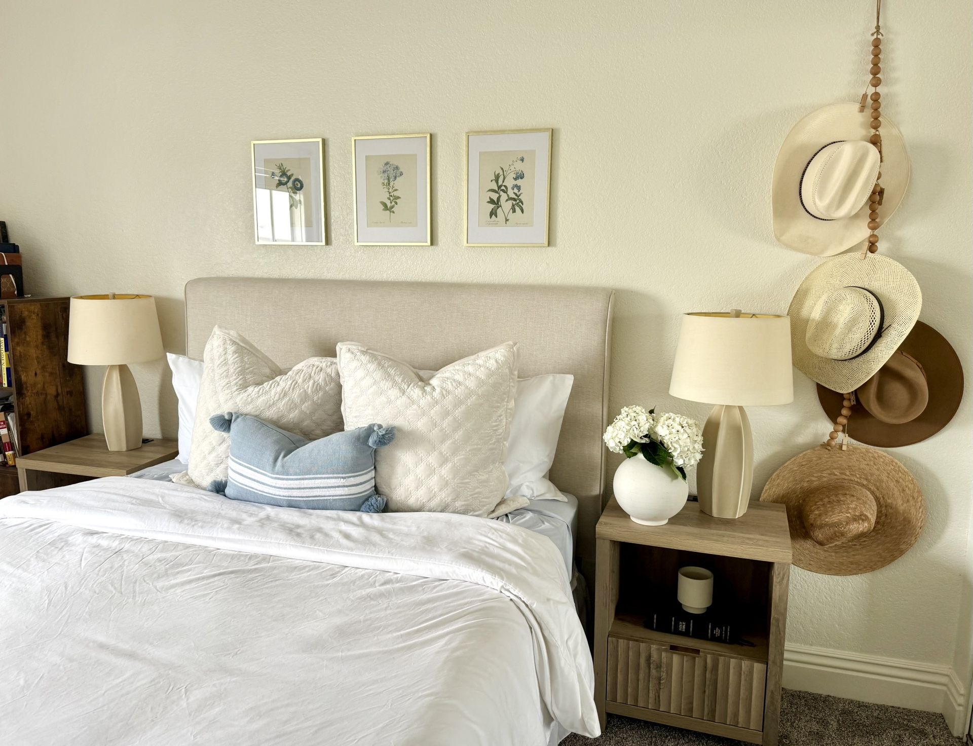 (2) Modern Oak Fluted Nightstands