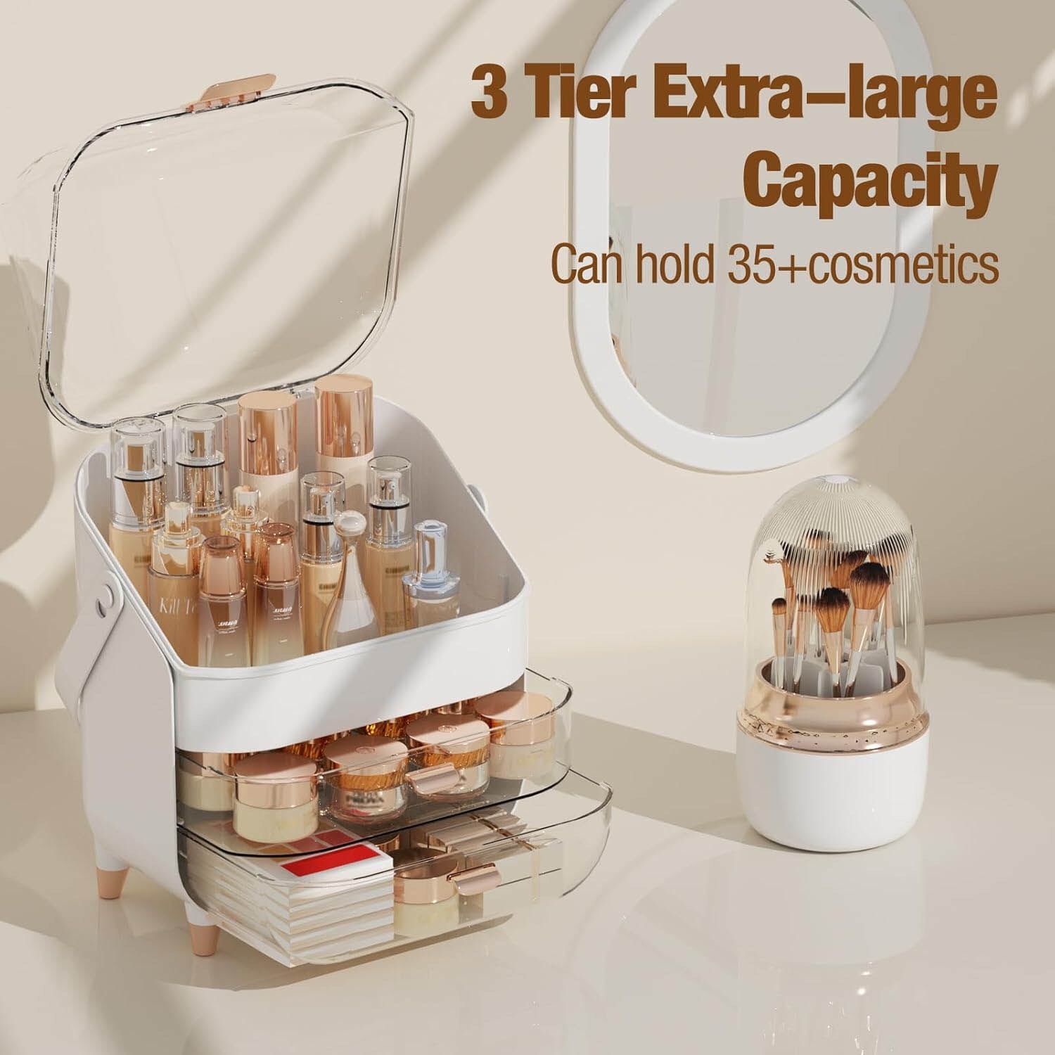 Makeup Organizer With Makeup Brush Holder