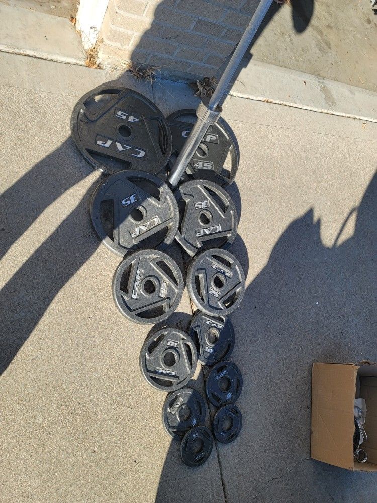 Olympic weights and barbell