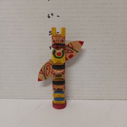 Mini 5" Wooden  Totem Pole