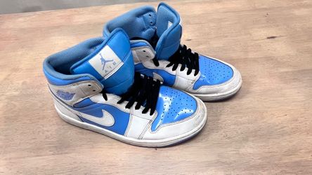 Air Jordan 1 Mid Blue White Sneakers size 8